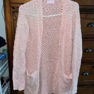 Pink lily popcorn cardigan